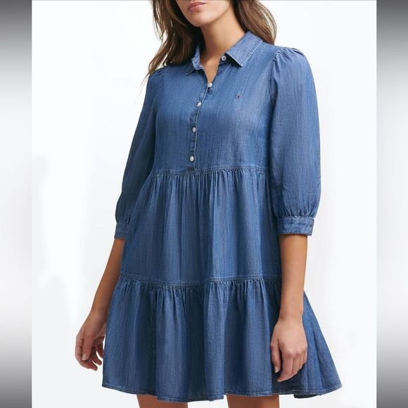 Tommy Hilfiger Blue Denim Dress - Picture 1 of 11
